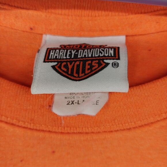 2013 Harley-Davidson Las Vegas Nevada Orange T Shirt Sz 2XL Work Hard Ride Hard - Picture 3 of 7